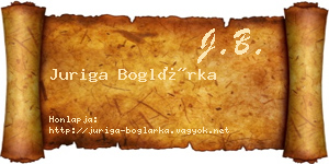Juriga Boglárka névjegykártya